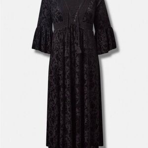 Black Velvet Burnout Dress